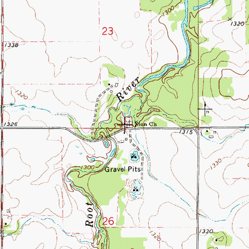 Topographic Map of Zion Church, MN