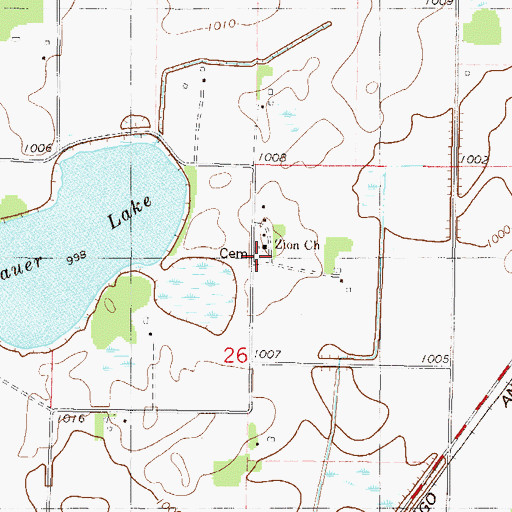 Topographic Map of Zion School Cemetery, MN