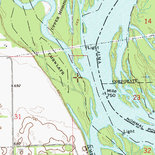 Topographic Map of Zumbro River, MN