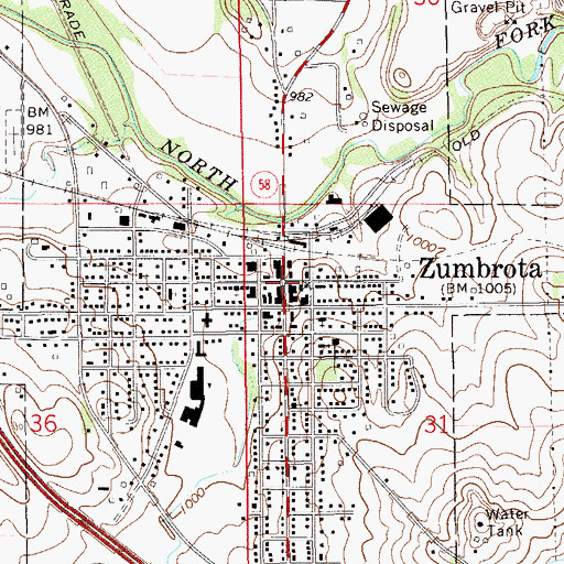 Topographic Map of Zumbrota, MN