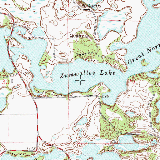 Topographic Map of Zumwalles Lake, MN