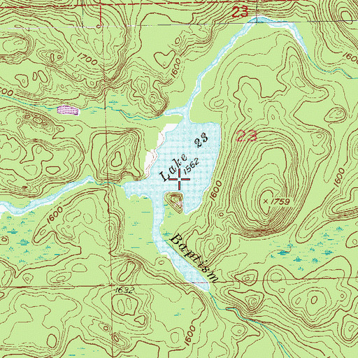 Topographic Map of Lake Twentythree, MN
