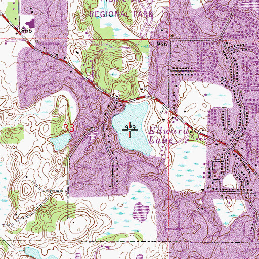 Topographic Map of Edward Lake, MN
