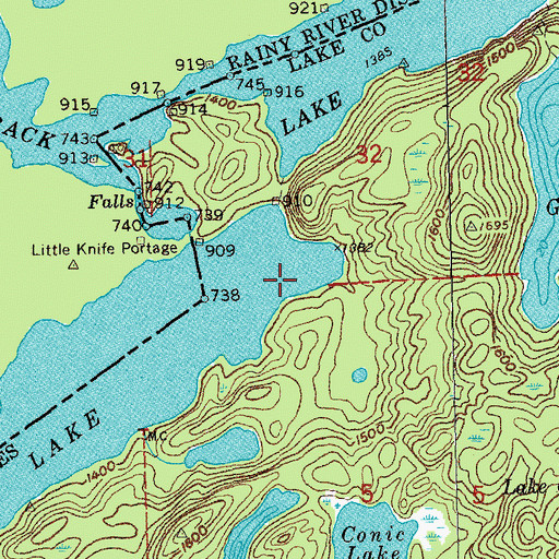 Topographic Map of Little Knife Portage, MN