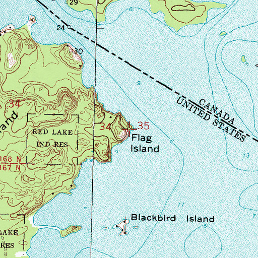 Topographic Map of Flag Island Point, MN