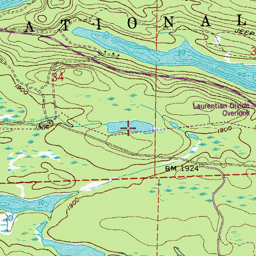 Topographic Map of Surber Lake, MN