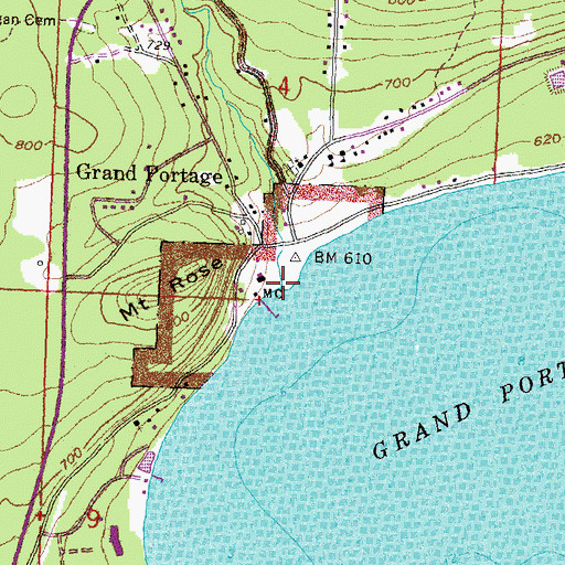Topographic Map of Grand Portage, MN