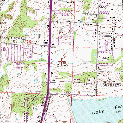 Topographic Map of Springdale Country Club, AR