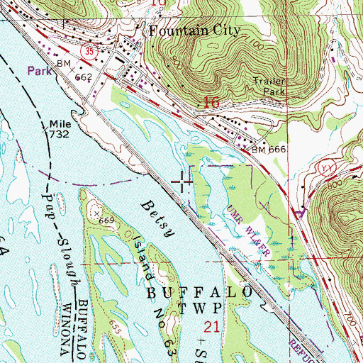 Topographic Map of Betts Chute, MN