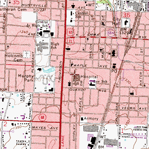 Topographic Map of Northwest Medical Center - Springdale, AR