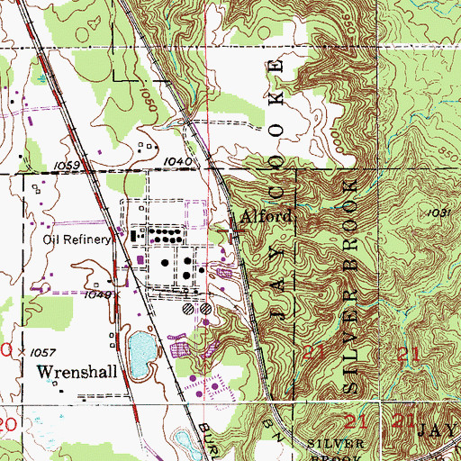 Topographic Map of Alford, MN
