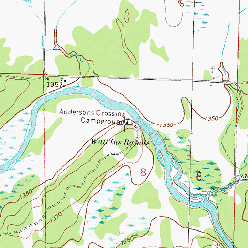 Topographic Map of Andersons Crossing Campground, MN
