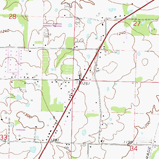 Topographic Map of Starks, AR