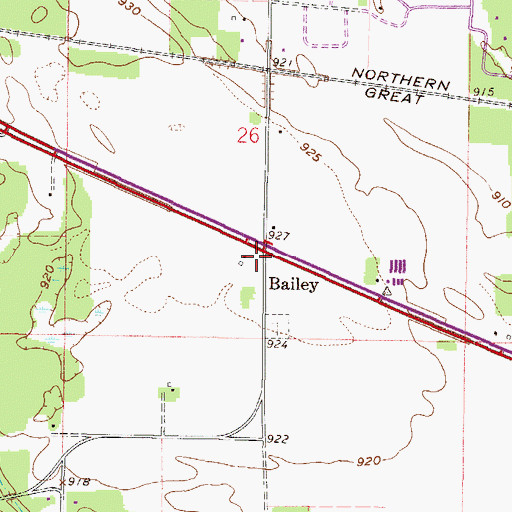 Topographic Map of Bailey, MN