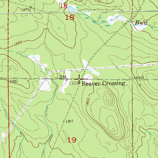 Topographic Map of Beaver Crossing, MN