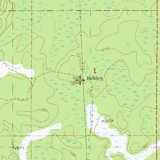 Topographic Map of Belden, MN
