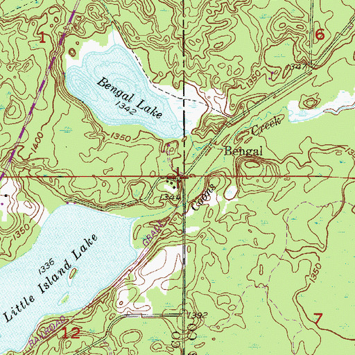 Topographic Map of Bengal, MN