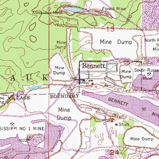 Topographic Map of Bennett, MN