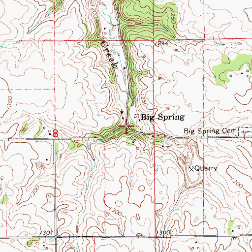 Topographic Map of Big Spring, MN