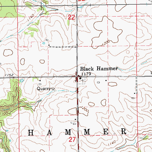 Topographic Map of Black Hammer, MN