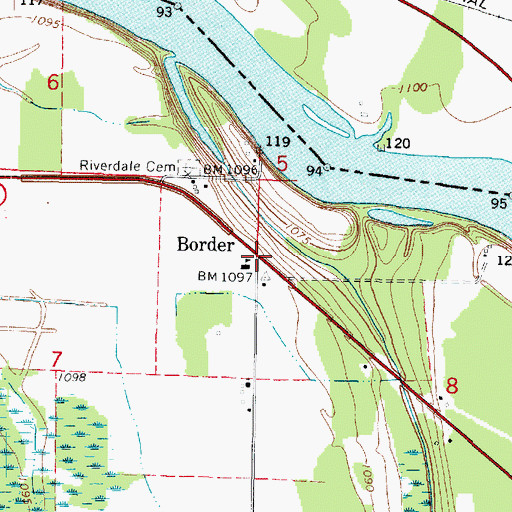 Topographic Map of Border, MN