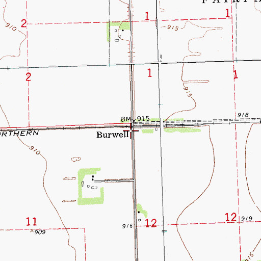 Topographic Map of Burwell, MN