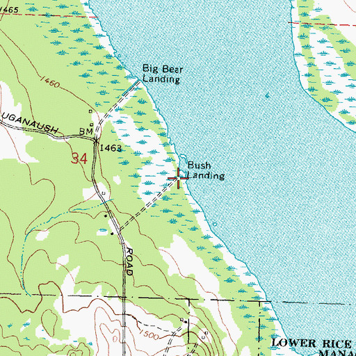 Topographic Map of Bush Landing, MN