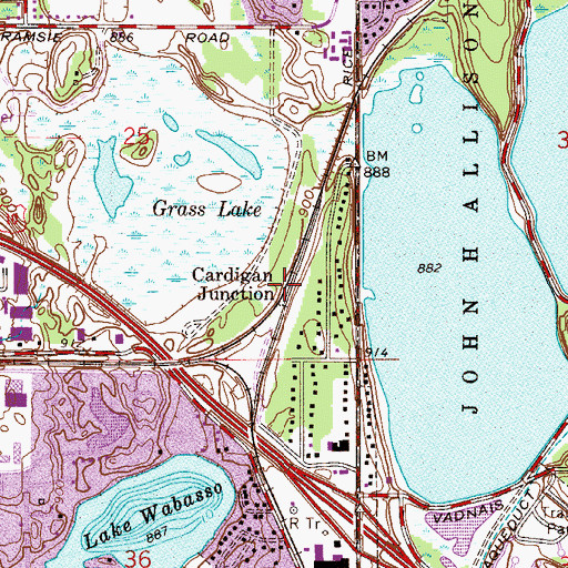 Topographic Map of Cardigan Junction, MN