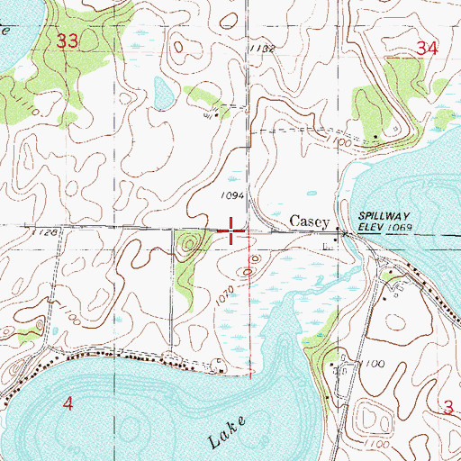 Topographic Map of Casey, MN