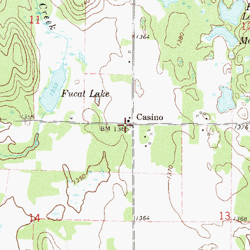 Topographic Map of Casino, MN