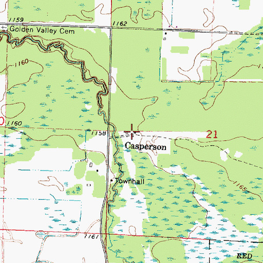 Topographic Map of Casperson, MN