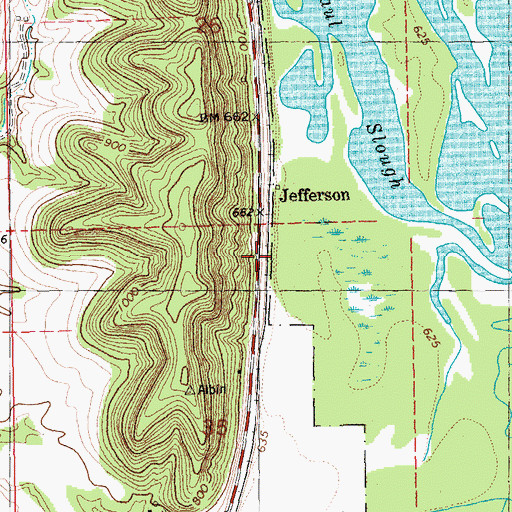 Topographic Map of Jefferson, MN