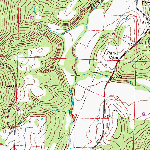 Topographic Map of Sweetwater Creek, AR