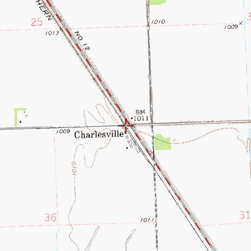 Topographic Map of Charlesville, MN
