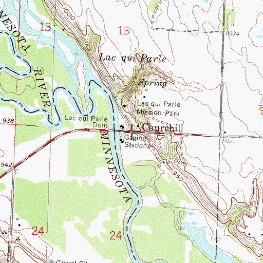 Topographic Map of Churchill, MN