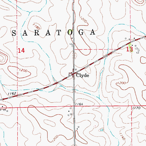 Topographic Map of Clyde, MN