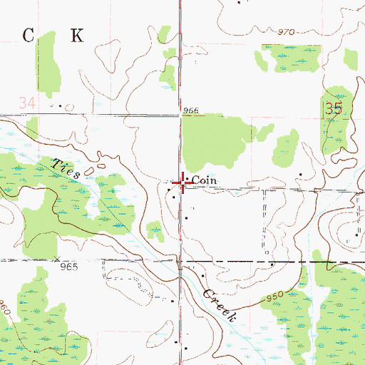 Topographic Map of Coin, MN