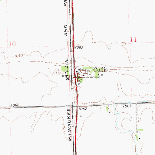 Topographic Map of Collis, MN