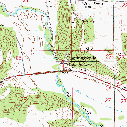 Topographic Map of Cummingsville, MN