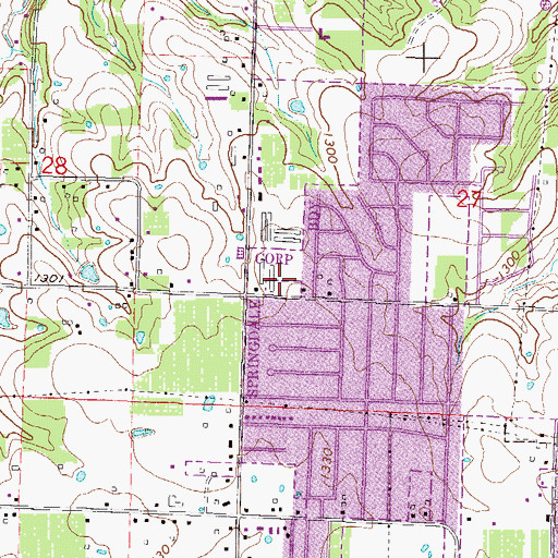 Topographic Map of Thurman G Smith Elementary School, AR