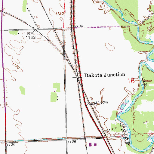 Topographic Map of Dakota Junction, MN