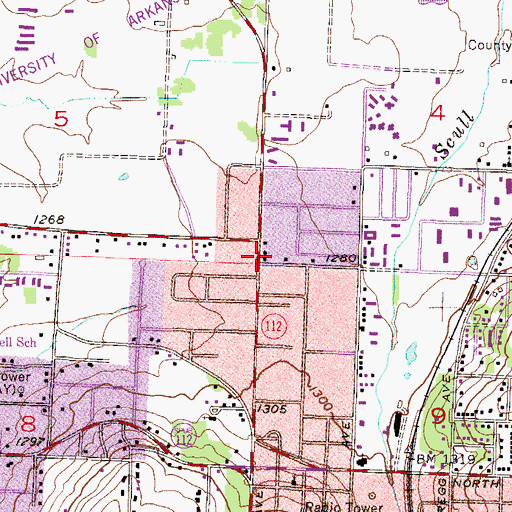 Topographic Map of Trinity United Methodist Church, AR