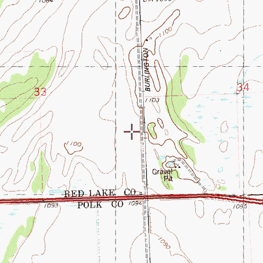 Topographic Map of Delorme, MN