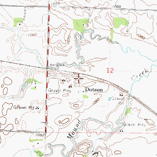 Topographic Map of Dotson, MN