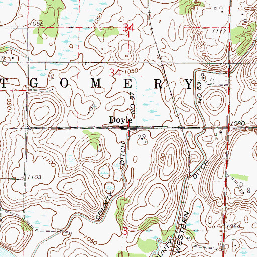 Topographic Map of Doyle, MN