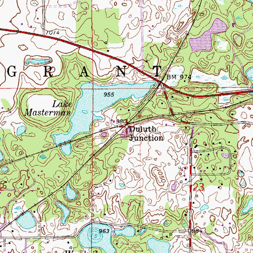 Topographic Map of Duluth Junction, MN