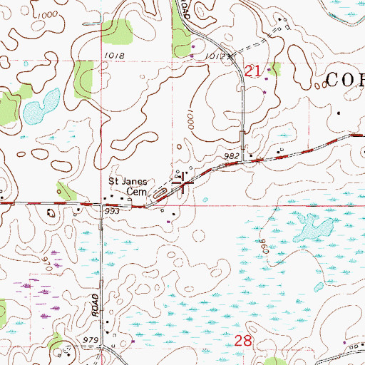 Topographic Map of Dupont, MN