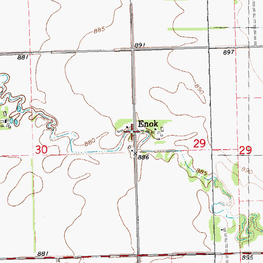 Topographic Map of Enok, MN