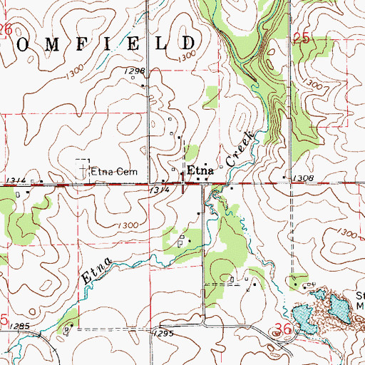 Topographic Map of Etna, MN
