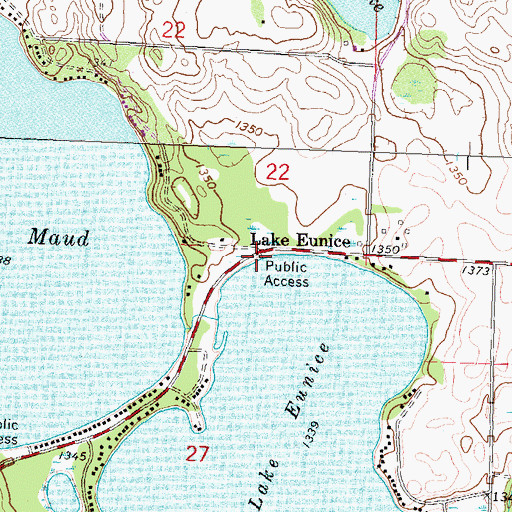 Topographic Map of Lake Eunice, MN